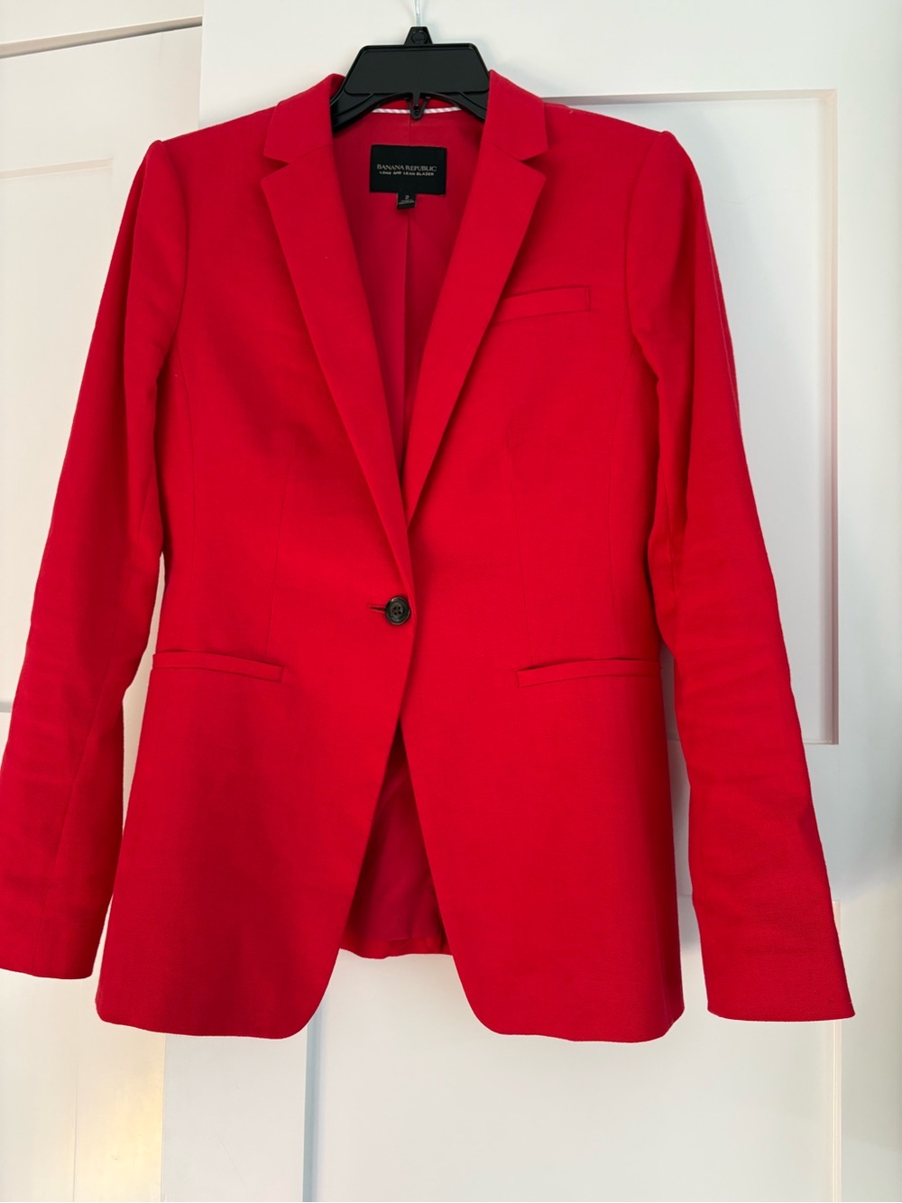 Banana Republic Red Tailored Single-Button Blazer